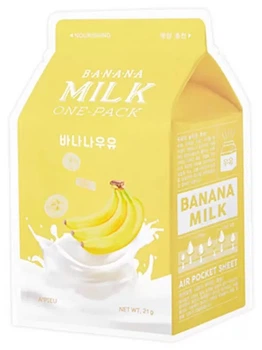 Тканевая маска для лица A'pieu milk one pack Банан/Banana 21 г