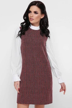 Платье FashionUP трапеция 44 Бордовое ART 046