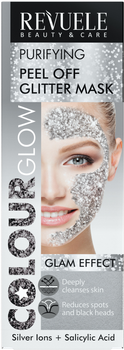 Серебристая маска-пленка для лица Revuele Color Glow Очищающая Блестящая 80 мл (5060565100886)