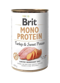 Консервований корм Brit Mono Protein для собак з індичкою та бататом 400 г