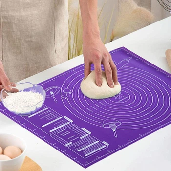Силіконовий килимок для розкачування тіста Baking Mat 45*60 см Violet