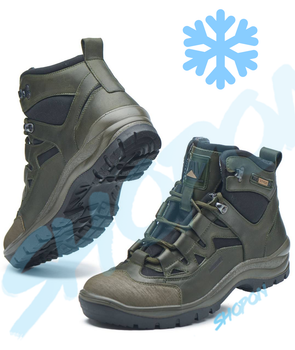 Черевики зимові тактичні чоловічі, туфлі тактичні чоловічі зимові, натуральна шкіра, розмір 40, Bounce ar. BP-HA-1040, колір хакі