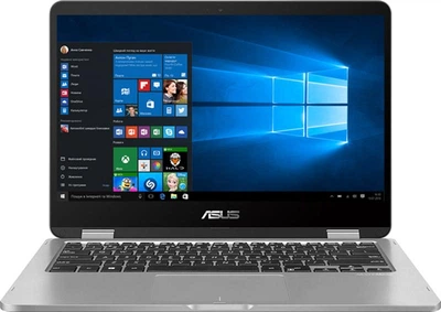 Ноутбук Asus TP401MA-EC502W (90NB0IV1-M004T0); 14" FullHD (1920x1080) IPS LED глянцевый сенсорный / Intel Pentium N5030 (1.1 - 3.1 ГГц) / RAM 8 ГБ / SSD 256 ГБ / Intel UHD Graphics 605 / нет ОП / Wi-Fi / BT / Windows 11 Home / 1.5 кг / серый
