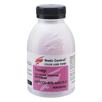тонер универсальный Odyssey HP/Canon 40г magenta (фасованный) Static Control (MPTCOL-40B-MAOS-P)