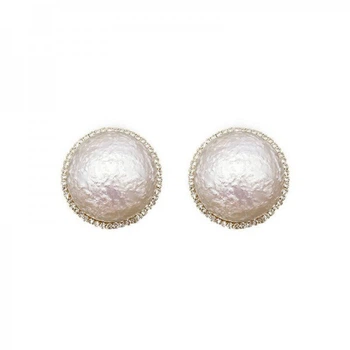 Серьги с жемчугом "Round Pearl", гвоздики