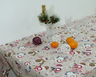 Скатертина TAG Tekstil 120112026 150х220 см 100% бавовна бежевий