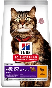 Сухой корм для кошек с чувствительным пищеварением и кожей Hill's Science Plan Adult Sensitive Stomach&Skin с курицей 7 кг