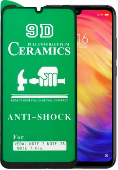 Защитное гибкое стекло Ceramic Glass 9D для Xiaomi Redmi Note 7 Black