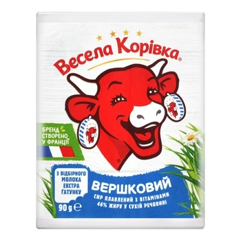 Сир плавлений Весела Корівка вершковий 46% порційний 90гр