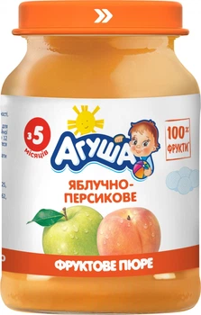 Пюре фруктове Агуша яблуко-персик 190г