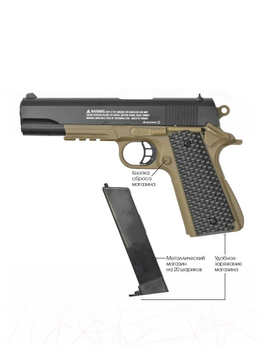 Crosman S1911KT Classic 1911 Spring Powered Air Pistol Kit With Sticky Target And 250 BBs, Multi