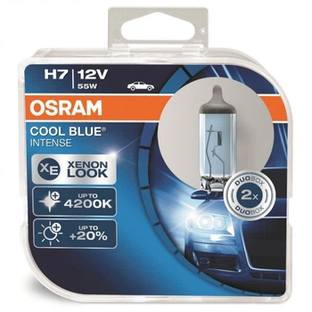 Лампа 12V H7 55W +20% OSRAM СИНІ INTENCE [64210-СBІ] (БОКС)
