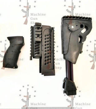 Цівка для АК та модифікацій, Приклад телескопічний регульований, Пістолетна рукоятка з відсіком (0034)