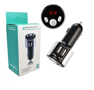 ФМ модулятор FM трансмітер X10 з Bluetooth 5.0 MP3 WMA два порти Autoexpect (80455)