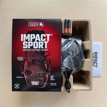 Активні тактичні навушники Impact Sport для стрільби від Howard Leight (Оригінал USA) Зелені
