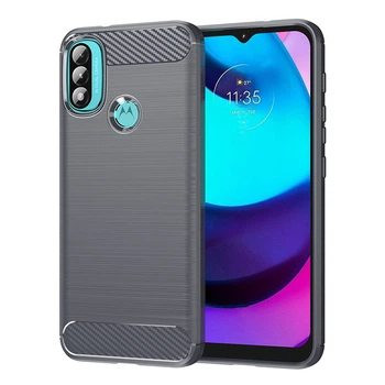 Чохол Lenuo Carbon Fiber для Motorola Moto E20 / E40 Gray