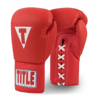 Боксерские перчатки TITLE Classic Originals Leather Training Gloves Lace 2.0 (18oz) Красные