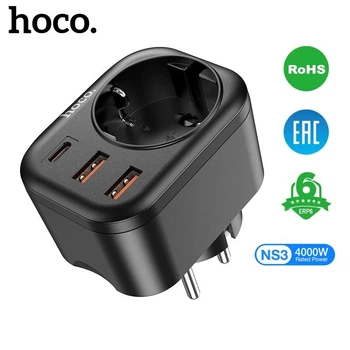 Зарядное устройство Носо с розеткой 2хUSB+Type-C PD20W