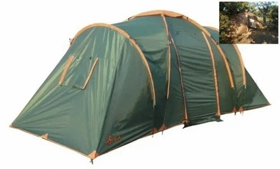 Палатка четырехместная двухкомнатная 490х220х200 см Totem Hurone 4 (V2) с тамбуром (TTT-025)