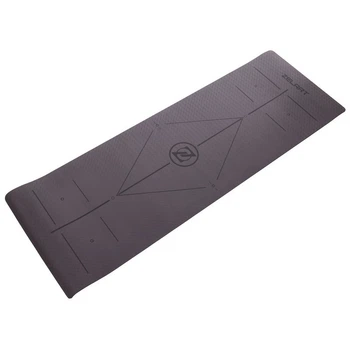 Килимок для фітнесу і йоги двошаровий з розміткою TPE Zelart Modern 2579 6мм Grey