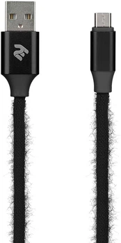 Кабель 2E Fur USB 2.4 - Micro USB Cable 1m Black