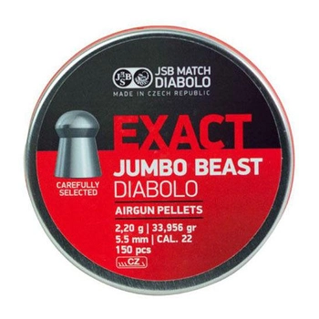 Кулі пневматичні JSB Exact Jumbo Beast 5,52 мм 2,2 г 150 шт/уп (546387-150)