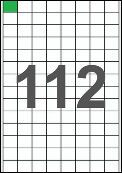 25×21,2мм Самоклеящаяся бумага А4, 112 Этикеток на листе, Упаковка 100 листов