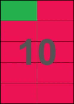 105×59,4мм МАЛИНОВАЯ Самоклеящаяся бумага А4, 10 Этикеток на листе, Упаковка 100 листов