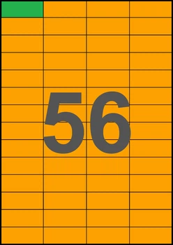 52,5×21,2мм ОРАНЖЕВАЯ Самоклеящаяся бумага А4, 56 Этикеток на листе, Упаковка 100 листов