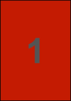 210×297мм КРАСНАЯ Самоклеящаяся бумага А4, 1 Этикетка на листе, Упаковка 100 листов