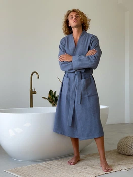 Чоловічий вафельний халат COSY розмір маренго 2XL (P-801N/2XL)