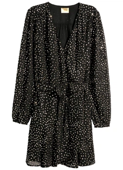 Сукня H&M 34 Чорний 0602896_блискітки