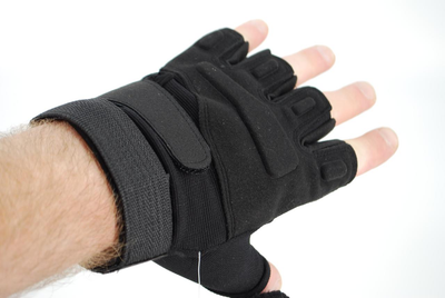 Тактичні рукавички без пальців з гумовими накладками 9062_XL_Black