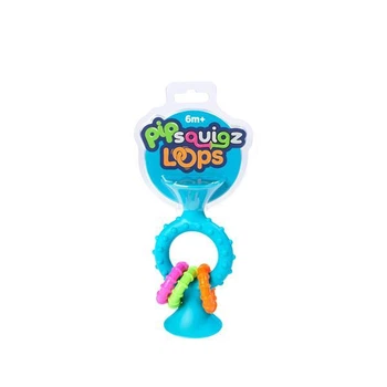 Прорезыватель-погремушка на присосках Fat Brain Toys pipSquigz Loops бирюзовый (FA166-1) 4931407