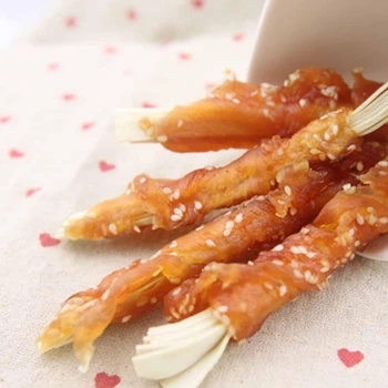 Ласощі для собак для дресування скибочки з куркою, тріскою та кунжутом Селянські Смаколики 500 г