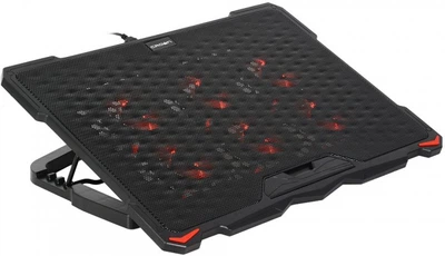 Подставка для ноутбука до 17" Crown CMLS-402 Black LED-подсветка Red вентиляторы 6шт (70x15mm)