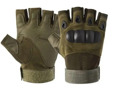 Перчатки тактические без пальцев Combat Олива - XL