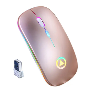 Беспроводная мышь FlyBat A2 Розовая 1600 dpi RGB с подсветкой