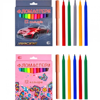 Фломастеры Color 12 цветов в картонной упаковке арт.950-12