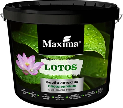 Краска латексная Maxima LOTOS шелковисто-матовая 1.2 кг Белая (4823083310752)