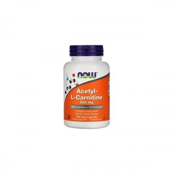 Ацетил карнітин, Acetyl-L Carnitine, Now Foods, 500 мг, 100 капсул (NOW-00076)