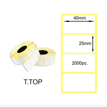 Термоетикетка 40x25mm 2000шт. Т.ТОП (T.TOP Thermal Labels)