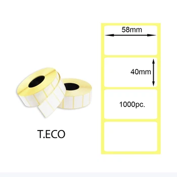 Термоэтикетка 58x40mm 1000pc. Т.ЕКО (T.ECO Thermal Labels)
