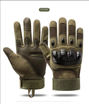Тактические перчатки с карбоновыми вставками розмер L , цвет олива