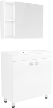 Тумба RJ Atlant с умывальником RZJ815 80 см напольная + зеркальный шкаф 80x60 см
