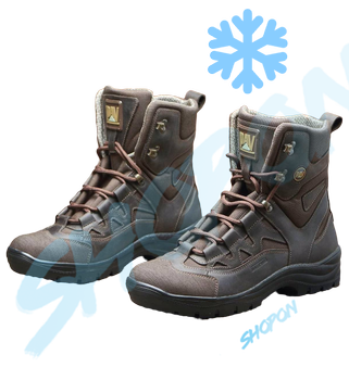 Берці зимові черевики тактичні чоловічі, туфлі тактичні чоловічі берці зимові, натуральна шкіра, розмір 44, Bounce ar. SF-UJ-2144, колір коричневий
