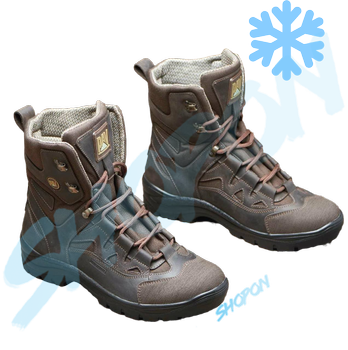 Берці зимові черевики тактичні чоловічі, туфлі тактичні чоловічі берці зимові, натуральна шкіра, розмір 41, Bounce ar. SF-UJ-2141, колір коричневий