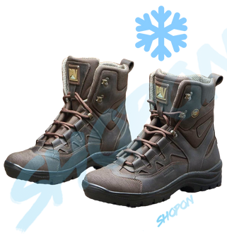 Берці зимові черевики тактичні чоловічі, туфлі тактичні чоловічі берці зимові, натуральна шкіра, розмір 40, Bounce ar. SF-UJ-2140, колір коричневий