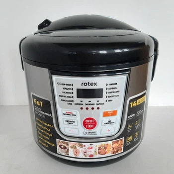 Мультиварка ROTEX RMC507-B на 5 литров 900 Вт 14 программ пароварка рисоварка домашняя из нержавеющей стали, Silver