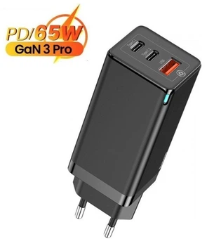 Блок питания Baseus GaN3PRO Quick Charger 65W (2 Type-С+USB) + кабель USB-C 100W для MacBook/Asus/Lenovo/HP/Google/Huawei/Samsung